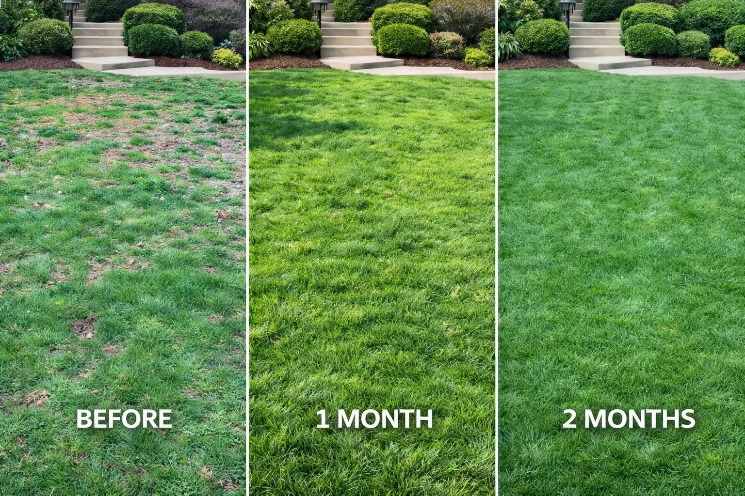 lawn care treatment before and after in pittsburgh, pa